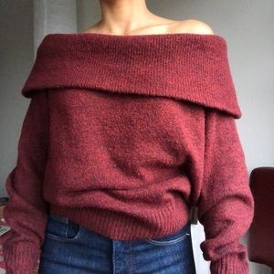 H & M maroon off the shoulder